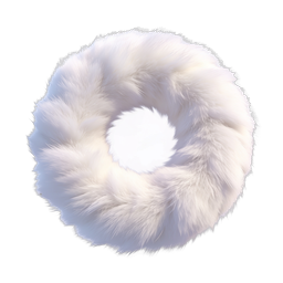White Fluffy Fur Ring Icon - Realistic Winter Trim