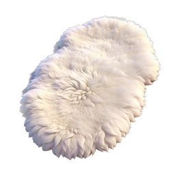 White Fluffy Fur Rug Icon - Realistic Home Decor