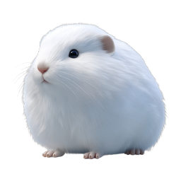 Adorable White Guinea Pig Realistic Icon | Pet Animal