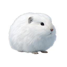 Realistic White Guinea Pig Pet Icon - Cute Cavy Illustration