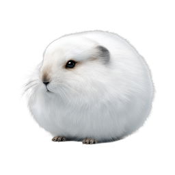 Cute White Hamster Realistic Pet Icon Illustration