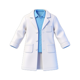 Ícone de Jaleco Branco - Símbolo 3D de Profissional Médico