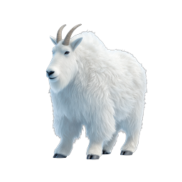 Realistic White Mountain Goat Icon - Premium Wildlife 3D