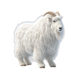 Realistic White Mountain Goat Wildlife Icon