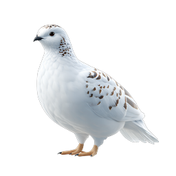 White Ptarmigan Bird Wildlife Icon - Winter Plumage