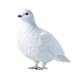 White Ptarmigan Bird Realistic 3D Icon - Arctic Wildlife