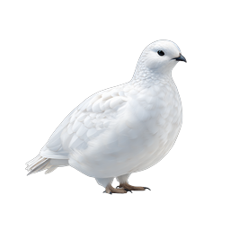 White Ptarmigan Bird Icon - Arctic Wildlife Illustration
