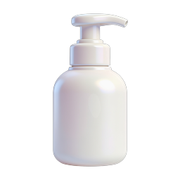 White Pump Bottle Icon | 3D Realistic Dispenser