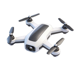 White Quadcopter Drone Icon - Realistic 3D Render