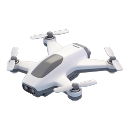 White Quadcopter Drone Icon - Realistic 3D Render