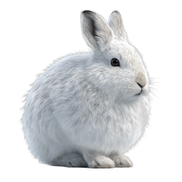 Realistic White Rabbit Icon - Fluffy 3D Animal Illustration