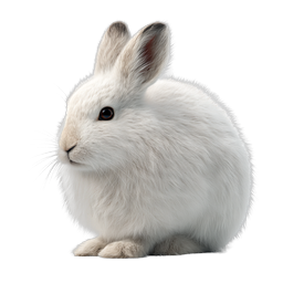 Ícone de Coelho Branco Realista - Ilustração de Coelhinho Fofo e Peludo