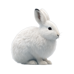 Realistic White Rabbit Icon - Cute Bunny Illustration