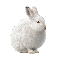 Realistic White Rabbit Icon - Fluffy Bunny Illustration