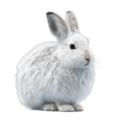 Realistic White Rabbit Icon - Fluffy Bunny Illustration