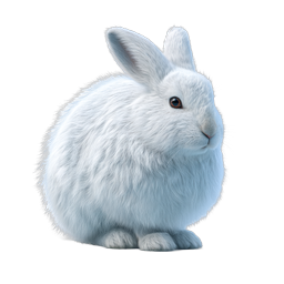 White Rabbit Icon - Fluffy Bunny Illustration