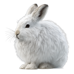 Realistic White Rabbit Icon - Fluffy Bunny Illustration