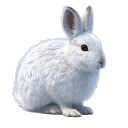 Realistic White Rabbit Icon - Fluffy Bunny Illustration