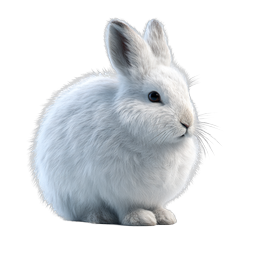 White Rabbit Icon - Realistic Fluffy Bunny