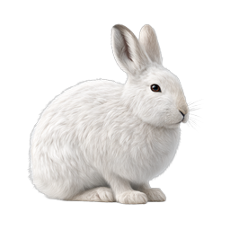 White Rabbit Icon - Realistic Bunny Illustration