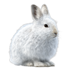 White Rabbit Fluffy Bunny Realistic Animal Icon