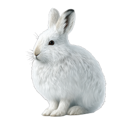 Realistic White Rabbit Icon - Fluffy Bunny Illustration