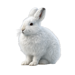 Realistic White Rabbit Icon - Fluffy Bunny Illustration