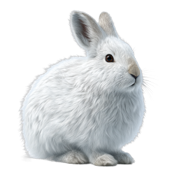 White Rabbit Icon - Fluffy Bunny Illustration
