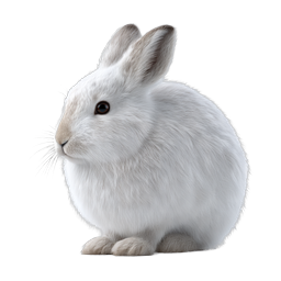 Weißes Kaninchen-Icon - Realistische flauschige Hasen-Illustration