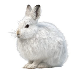 White Rabbit Icon | Realistic Fluffy Bunny Illustration