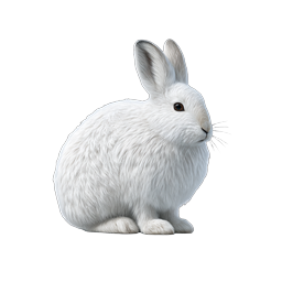 White Rabbit Icon - Realistic Fluffy Bunny Design