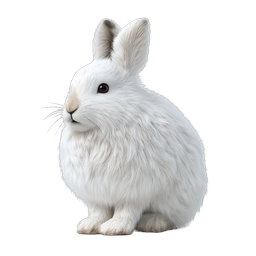 Realistic White Rabbit Icon - Cute Bunny Design