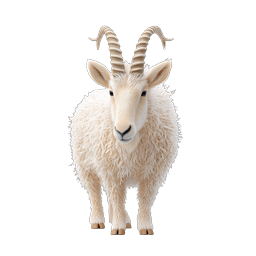 White Ram Icon - Realistic 3D Horned Sheep Illustration