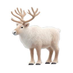 White Reindeer Icon | 3D Winter Wildlife Illustration