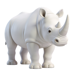 Charming White Rhinoceros Icon for Conservation Projects