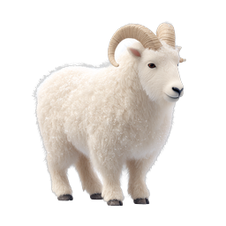 White Sheep Ram Icon | Realistic 3D Farm Animal