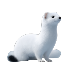 White Stoat Winter Wildlife Realistic Icon