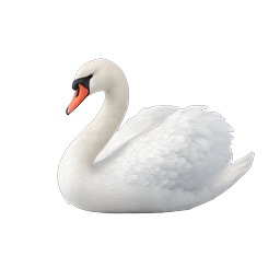 Realistic White Swan 3D Icon | Elegant Waterfowl Design