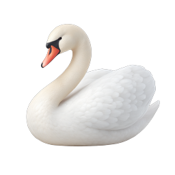 Elegant White Swan 3D Icon | Realistic Bird Illustration