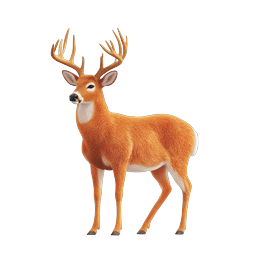 Realistic White-Tailed Buck Deer with Antlers Icon