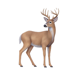 White-Tailed Deer Buck Icon - Realistic Wildlife Illustration