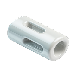 White Tube Connector 3D Icon - Glossy Cylindrical Fitting