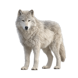 Realistic White Wolf Icon - Majestic Arctic Predator