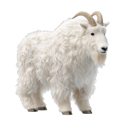 White Woolly Goat Realistic 3D Icon