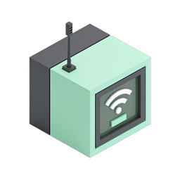 Isometric Wi-Fi Router Icon - Wireless Network Symbol