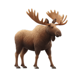Wild Moose 3D Animal Icon - Majestic Forest Wildlife