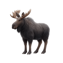 Realistic Wild Moose 3D Icon - Nature Wildlife Collection