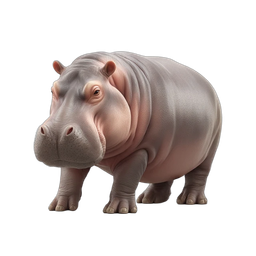 Realistic Hippo Icon for Nature and Wildlife Themes