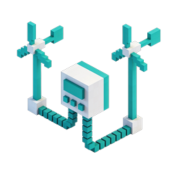 Wind Turbine Renewable Energy Voxel Icon