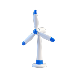 Wind Turbine 3D Icon - Renewable Energy Symbol
